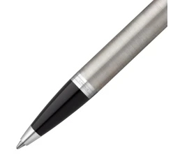 Ручка шариковая Parker IM Essential Stainless Steel CT, серебристая с черным