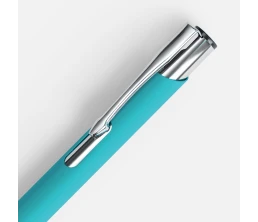 Ручка шариковая Keskus Soft Touch, бирюзовая