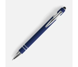 Ручка шариковая Pointer Soft Touch со стилусом, темно-синяя