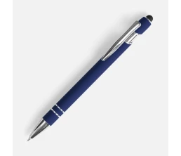 Ручка шариковая Pointer Soft Touch со стилусом, темно-синяя