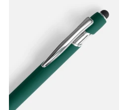 Ручка шариковая Pointer Soft Touch со стилусом, зеленая