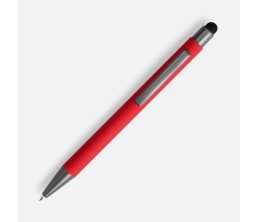 Ручка шариковая Atento Soft Touch со стилусом, красная
