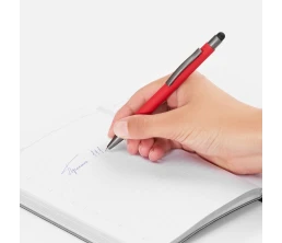 Ручка шариковая Atento Soft Touch со стилусом, красная