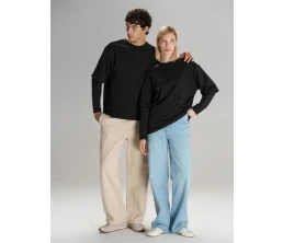 Футболка оверсайз с двойным рукавом Kosmos, черная