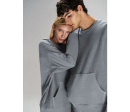 Свитшот оверсайз унисекс Vozduh, светло-серый