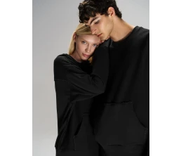 Свитшот оверсайз унисекс Vozduh, черный