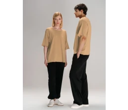 Футболка оверсайз унисекс Vozduh, бежевая