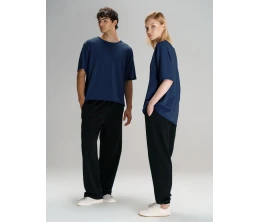 Футболка оверсайз унисекс Vozduh, темно-синяя