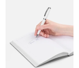 Ручка шариковая Letra Chrome, глянцевая, белая