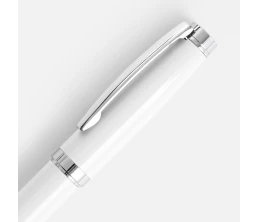 Ручка шариковая Letra Chrome, глянцевая, белая
