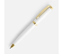 Ручка шариковая Letra Gold, глянцевая, белая