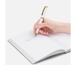 Ручка шариковая Letra Gold, глянцевая, белая