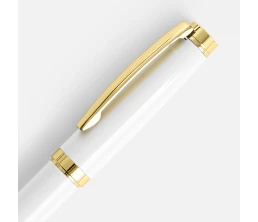 Ручка шариковая Letra Gold, глянцевая, белая