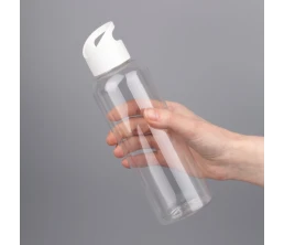 Бутылка для воды Plaske, прозрачная с белой крышкой