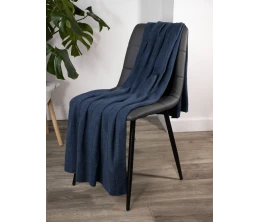 Плед Rombus, синий меланж (джинс)