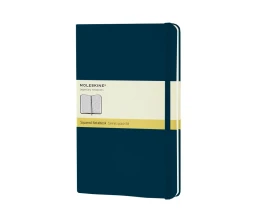 Записная книжка Moleskine Classic (в клетку) в твердой обложке, Large (13х21см), голубой сапфир