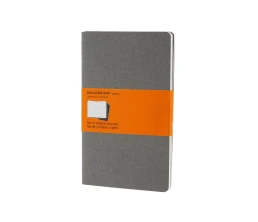 Записная книжка Moleskine Cahier (в линейку, 3 шт.), Large (13х21см), серый