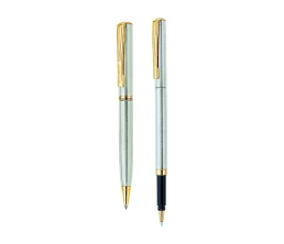 Набор Pierre Cardin PEN&PEN: ручка шариковая + роллер. Цвет - серебристый. Упаковка Е.