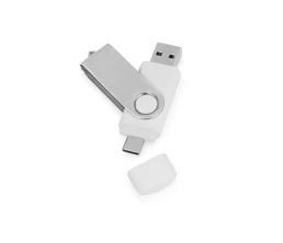USB3.0/USB Type-C флешка на 16 Гб «Квебек C», белый USB3.0/USB Type-C флешка на 16 Гб «Квебек C», белый