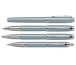 Шариковая ручка Parker IM Premium K318  Blue Grey CT, стержень: M, цвет чернил: blue, в подарочной упаковке.