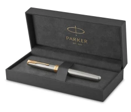 Ручка-роллер Parker (Паркер) Sonnet Core Stainless Steel GT, серебристый/золотистый