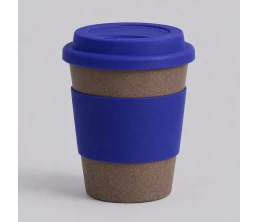 Стакан с силиконовой крышкой "Cafe", темно-синий
