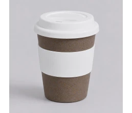 Стакан с силиконовой крышкой "Cafe", белый