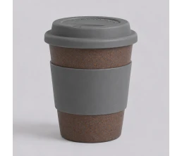 Стакан с силиконовой крышкой "Cafe", серый