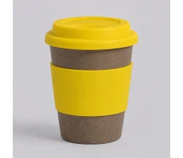 Стакан с силиконовой крышкой "Cafe", желтый