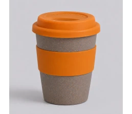 Стакан с силиконовой крышкой "Cafe", оранжевый