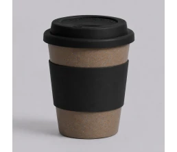 Стакан с силиконовой крышкой "Cafe", черный
