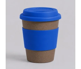 Стакан с силиконовой крышкой "Cafe", синий