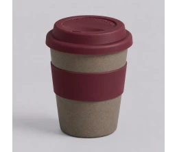 Стакан с силиконовой крышкой "Cafe", burgundy