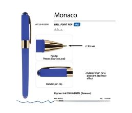 Ручка пластиковая шариковая «Monaco», 0,5мм, синие чернила, синий