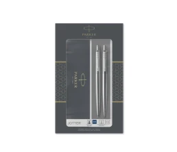 Набор Parker «Jotter Core Stainless Steel CT» ручка шариковая, карандаш механический