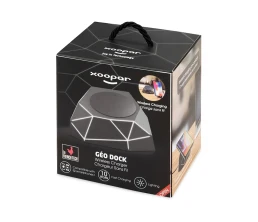 Док-станция «Geo Dock» с быстрой беспроводной зарядкой, черный с белой подсветкой. XOOPAR