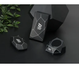 Док-станция «Geo Dock» с быстрой беспроводной зарядкой, черный с белой подсветкой. XOOPAR