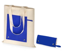 Складная хлопковая сумка для шопинга «Gross» с карманом, 180 г/м2