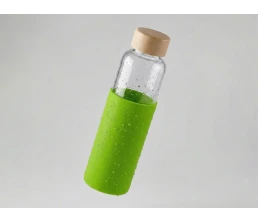 Бутылка для воды стеклянная "Refine", в чехле, 550 мл, зеленое яблоко