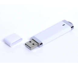 USB-флешка промо на 32 Гб прямоугольной классической формы, белый