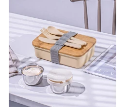 Ланч-бокс «Lunch» из пшеничного волокна с бамбуковой крышкой