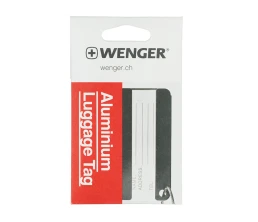 Бирка для багажа WENGER, черная, алюминий, 8 x 0,3 x 4 см