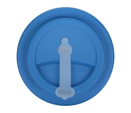 Пластиковый стакан Take away с двойными стенками и крышкой с силиконовым клапаном, 350 мл, белый/голубой