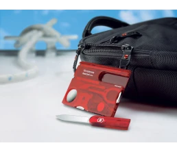 Швейцарская карточка VICTORINOX SwissCard Lite, 13 функций, полупрозрачная красная