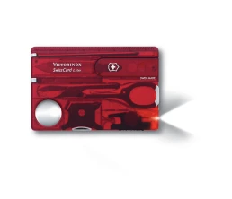 Швейцарская карточка VICTORINOX SwissCard Lite, 13 функций, полупрозрачная красная