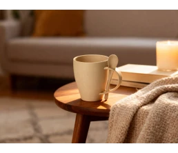 Пшеничная кружка Nina с ложкой, 300ml, бежевый