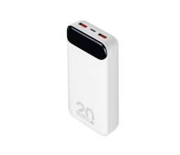 RIVACASE VA2580 (20 000mAh), QC/PD 20W внешний аккумулятор с дисплеем, белый /24