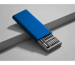 Отвертка с набором из 24 насадок "Bits", темно-синий