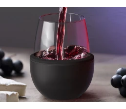 Тумблер для вина WINE KUZIE, черный