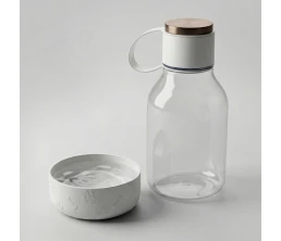 Бутылка для воды 2-в-1 «Dog Bowl Bottle» со съемной миской для питомцев, 1500 мл, белый